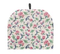 Tutolipy Tea Pot Cover Insulated Tea Cosy Protector with Top Hanging Loop Domed Dust Cover Tea Kettle Cover Warm Keep Tea Cozy for Kithcen Home Decor, Hummingbird Rose Floral