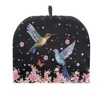 Tutolipy Teapot Cozy for Teapot Mugs Insulated Teapot Dust Cover Domed Tea Kettle Cover with Hanging Loop Warm Keeper Tea Cosy for Tea Coffee Drinkers, Hummingbird Plum Blossom