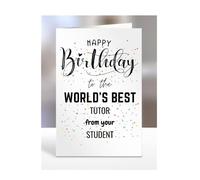 Tutor birthday card from Student, gifts for men, women, greetings card, happy birthday presents for, A5-84b_178