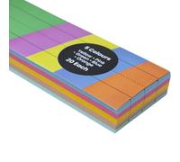 TutorCraft Sentence Strips Paper 3" X 24" (Pack of 100) - 5 Assorted Colors Ruled Sentence Strips Cards for Classroom and Home Learning