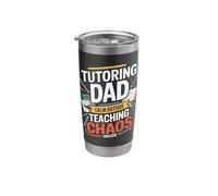 Tutoring Dad Calm Outside Teaching Chaos Inside Stainless Steel Insulated Tumbler