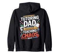 Tutoring Dad Calm Outside Teaching Chaos Inside Zip Hoodie
