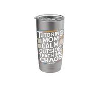 Tutoring Mom Calm Outside Teaching Chaos Inside Stainless Steel Insulated Tumbler