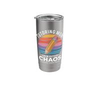 Tutoring Mom Calm Outside Teaching Chaos Inside Stainless Steel Insulated Tumbler