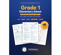TutorTurbo's Reference Sheets - Grade 1 Elementary School - Alberta, Canada Aligned: Full-Colour Anchor Charts in Math, English, Science, Social Studies and Wellness, Ages 6-7