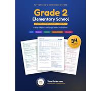 TutorTurbo's Reference Sheets - Grade 2 Elementary School - Alberta, Canada Aligned: Full-Colour Anchor Charts in Math, English, Science, Social Studies and Wellness, Ages 7-8