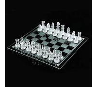 TuToy 20 * 20/25 * 25Cm High-End Elegant K9 Checker Glass Chess Game Set Home Decorations - M
