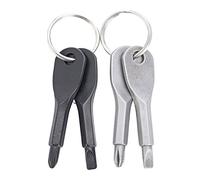 TuToy Edc Portable Phillips And Slotted Screwdriver Keychain Tool - Gray
