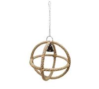 Tutoy Rope Ball Hanging Swing Toy for Parrots, with Bell, Chew and Climb Training Prop, 15cm