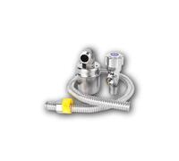 Tutoy Stainless Steel Float Valve, DN15 Water Level Controller, Automatic Water Tank Filling (4 Points Built-in (Side Water Inlet) +60cm Corrugated Pipe +4 Points Triangle Valve)