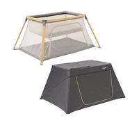 Tutti Bambini 3-In-1 Cozee Go Travel Cot And Playpen Day & Night Bundle Oak/Charcoal