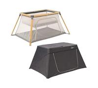 Tutti Bambini 3-In-1 Cozee Go Travel Cot And Playpen Day & Night Bundle Scandinavian Walnut/Ecru