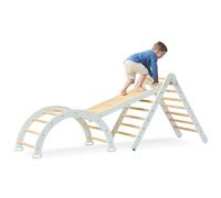 Tutti Bambini Scala Montessori 3 In 1 Pikler Climbing Frame With Climbing Wall Sea Mist, Blue