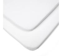 Tutti Bambini Basics Fitted Sheets - 2 Pack | 100% Cotton | Suitable for 53 x 80cm to 60 x 90cm Crib | Essentials Range