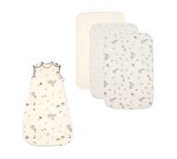 Tutti Bambini Cocoon Bedside Crib Bundle, 2Pk Sheets, 6 Sleeping Bag, Crib Mattress Protector