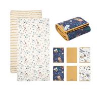 Tutti Bambini Cot Bed Bundle - 2-Pack Sheets, Coverlet, Cot Wraps | Soft 100% Cotton Beige & Cream Toddler Bedding Set, Single, Next to Me Crib, Moses Basket Sheets, Cotbed Fitted Sheet - Our Planet