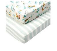 Tutti Bambini Cot Bed Fitted Sheets 2Pk - Run Wild, Cream