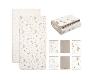 Tutti Bambini Cot Bundle - 2-Pack Sheets, Coverlet, Cot Wraps | Soft 100% Cotton Beige & Cream Toddler Bedding Set, Single, Next to Me Crib, Moses Basket Sheets, Cotbed Fitted Sheet - Cocoon