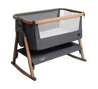 Tutti Bambini CoZee® Air Extra Breathable Next To Me Crib & Standalone Baby Cot - Baby Rocker with Deluxe Airflow Mattress, Easy Fold Bed, Travel Cot with Mattress (0-6 Months) - Oak/Charcoal