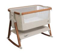 Tutti Bambini CoZee® Air Extra Breathable Next To Me Crib & Standalone Baby Cot - Baby Rocker with Deluxe Airflow Mattress, Easy Fold Bed, Travel Cot with Mattress (0-6 Months) - Walnut/Ecru