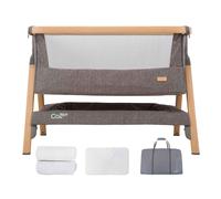 Tutti Bambini CoZee Bedside Crib with Mattress & 2 Fitted Sheets - Oak & Charcoal