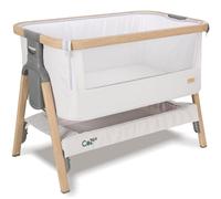 Tutti Bambini CoZee® Next To Me Crib & Standalone Baby Cot, Co-sleeper - Foldable Baby Bed, Baby Crib with 6 Height Levels, Baby Bedside Crib, Travel Cot, Mattress Included (0-6 Months) - Silver & Oak