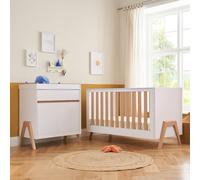 Tutti Bambini Fuori 3-Piece Room Set with Cot Bed, Chest Changer & Mattress - White & Light Oak