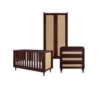 Tutti Bambini Japandi 3 Piece Furniture Room Set - Warm Walnut
