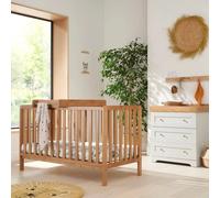 Tutti Bambini Malmo Cot Bed with Rio 2 pcs Furniture Set - Dove Grey/Honey Oak