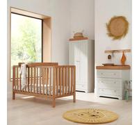 Tutti Bambini Malmo Cot Bed & Rio Furniture 3pc Set Oak/Dove Grey