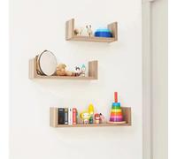 Tutti Bambini Modena Set of Three U-Shaped Wall Shelves - Oak