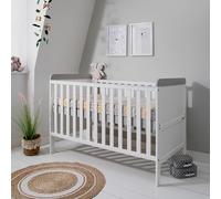 Tutti Bambini Rio 2-in-1 Baby Cot Bed with Cot Top Changer (0-6 years) 140x70 cm - Baby Crib & Toddler Bed, Baby Bed, Adjustable Base, Baby Cot, Newborn Essentials (White & Dove Grey)