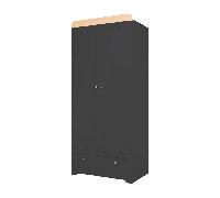 Tutti Bambini Rio Wardrobe Slate/Oak, Grey