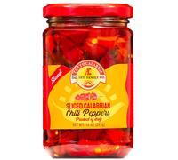 TUTTOCALABRIA Sliced Calabrian Chili Peppers, Rounds, Cut, Chopped, 10 oz (290 g), All Natural, Non-GMO, Product of Italy
