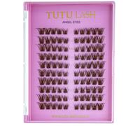 Tutu Lash DIY XL Brown Cluster Lashes ANGEL EYES 100 x Caramel cluster lashes self application easy to apply lashes lash cluster box re-usable vegan (Angel Eyes Brown)
