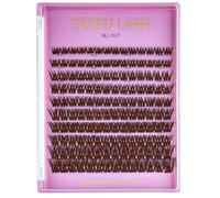 Tutu Lash DIY XL Dark Brown Cluster Lashes ALL OUT 140 x Caramel cluster lashes self application easy to apply lashes lash cluster box re-usable vegan (All Out Brown)