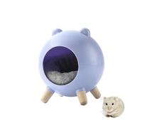 TUTU&LELE Hamster Hideout, Tiny House Hideout and Habitat, Space Elf Hiding Nest, Durable Hamster Bed with Round Thick Plush Pads, for Mice, Gerbils,Hamsters to Play, Sleep and Rest (Purple)