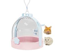 TUTU&LELE Small Animal Carrier, Travel Carry-Out Cage with Warm Plush Pads and Water Bottle can be Carried Both by Hand and Crossbody, Suitable for Dwarf Hamsters, Guinea Pigs, Hamsters (Blue)