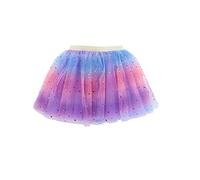 Tutu Skirt for Girls 2-6 Years, Soft Toddler Baby Girl 3 Layers Princess Tulle Stars Sequins Ruffle Tiered Rainbow Neon Ballet Dance Short Skirts for Birthday Party 2 3 4 5 6 Years