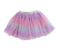 Tutu Skirt for Girls 2-6 Years, Soft Toddler Baby Girl 3 Layers Princess Tulle Stars Sequins Ruffle Tiered Rainbow Ballet Dance Short Skirts for Birthday Party 2 3 4 5 6 Years (Salmon)