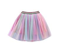 Tutu Skirts for Girls Carnival Rainbow Tulle Ballet Tutu Skirts Layered Glitter Star Bubble Mini Skirt Fancy Elastic Festival Dress for Birthday Party Holiday Party Dress Up Costume