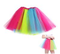 Tutu Skirts for Girls Layered Tulle Ballet Skirt Puffy Princess Fairy Dress for Daily Wear Dance Performance Christmas Halloween New Year Birthday Theme Party Costume for Girls 2-9 Years (Multicolor)