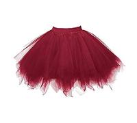 Tutu Skirts for Women 80s Fancy Dress Layered Mini Skirts Petticoat Ladies Ballet Underskirts Pleated Gauze Short Skirt Adult Dancing Skirt Swing Mini Skirt Carnival Costumes Evening Party
