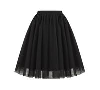 Tutu Skirts for Women Casual Solid Color Layered Ballet Dancing Skirt Black Tutu Skirts for Women Classic High Waist Tiered Layered Vintage Petticoat Tutu Skirt (Black, S)