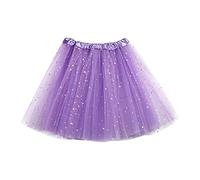 Tutu Skirts for Women Layered Mesh Bubble Tutu Skirt Classic 80s Fancy Dress Costume Tutu Adult Teen Skirt Ballet Dance Parties Fancy Dress Women's Tulle Tutu Skirt with (03 Light Purple, One Size)