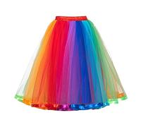 Tutu Skirts Women's Ballet Tulle Tutu Skirt Party Dance Skirt Runners Tutu Colorful Running Skirts for Women and Girls Elastic Waist Tulle Petticoat Tutus Puffy Cosplay Skirt Underskirt(Hot Pink,X)