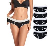 TUTUESTHER Underwear Women Cotton Ladies Knickers Soft Mid Rise Basic Pants Full Coverage Briefs Multipack（16，Black）