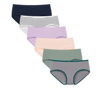 TUTUESTHER Underwear Women Cotton Panties for Ladies Soft Mid Waist Knickers Multipack Basic Pants(12,Stripe)