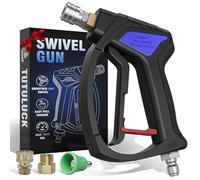 TUTULUCK High Pressure Washer Short Gun - Small Handle for Power Washer with 3/8" Smooth Spin, 1/4" Quick Connector Coupler, Fully Compatible with