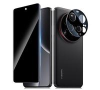 TUTUO for Xiaomi 15 Ultra 5G Privacy Tempered Glass, 1 Piece Anti Spy Screen Protector + 1 Piece Protective Camera, 9H Hardness Screen Protection, Anti Peeping, Anti-Fingerprint - Black
